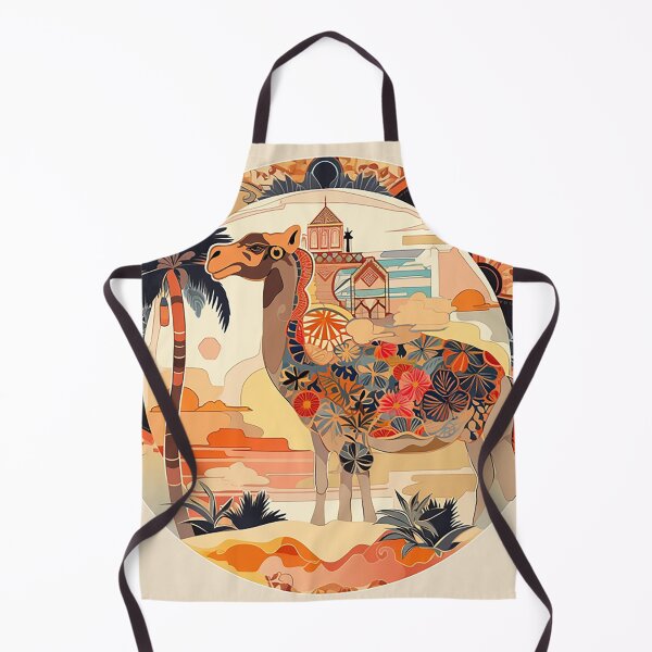 Item preview, Oasis Mirage Camel: Palm Patterns & Desert Bloom Accents designed and sold by PaintbrushPlace.