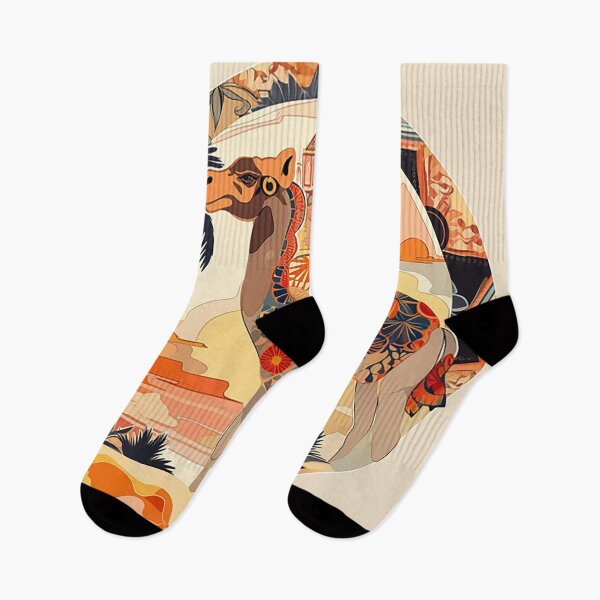 Item preview, Oasis Mirage Camel: Palm Patterns & Desert Bloom Accents designed and sold by PaintbrushPlace.
