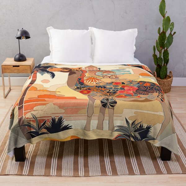 Item preview, Oasis Mirage Camel: Palm Patterns & Desert Bloom Accents designed and sold by PaintbrushPlace.