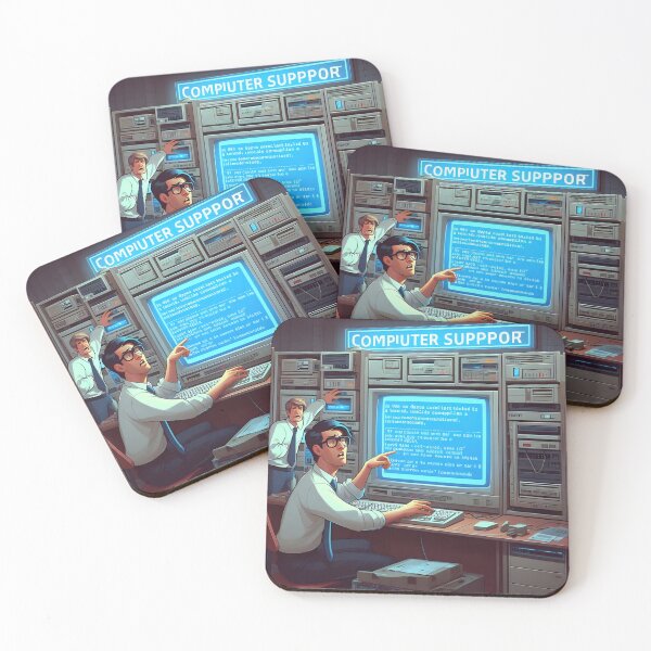 Item preview, 80s tech support uses outdated methods, comical chaos ensues. designed and sold by Tech Caos.