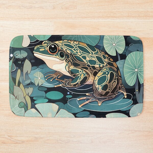 Item preview, Aquatic Serenade: Frog Amidst Lily Pads and Rippling Waters designed and sold by PaintbrushPlace.