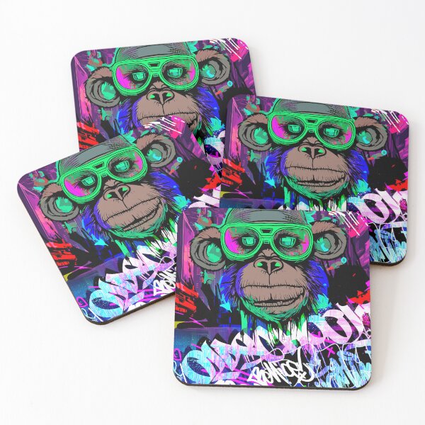 Item preview, Cyberpunk Monkey Graffiti IV designed and sold by blackink-design.