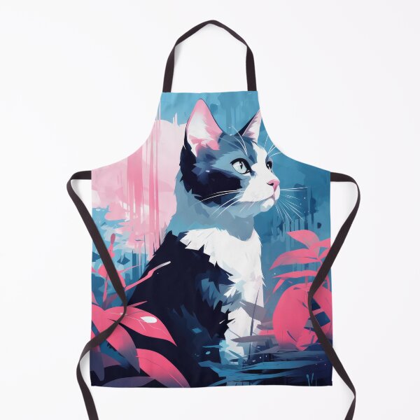 Item preview, Tuxedo Cat in Pink and Blue Jungle designed and sold by DreamyDaisy.