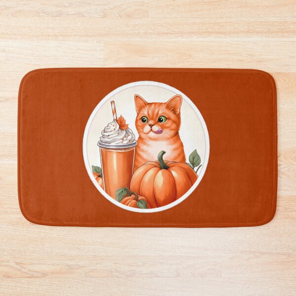 Item preview, A ginger cat with a pumpkin spice latte with whipped cream and a pumpkin designed and sold by shirtsmugslife.