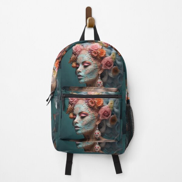Item preview, Frida Kahlo Inspired Sugar Skull Fashion Portrait Delicate Pink designed and sold by AgathaZolastore.