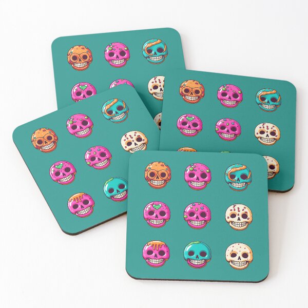 Item preview, 9 Colourful Sugar Skull Donuts designed and sold by IconicPrintShop.
