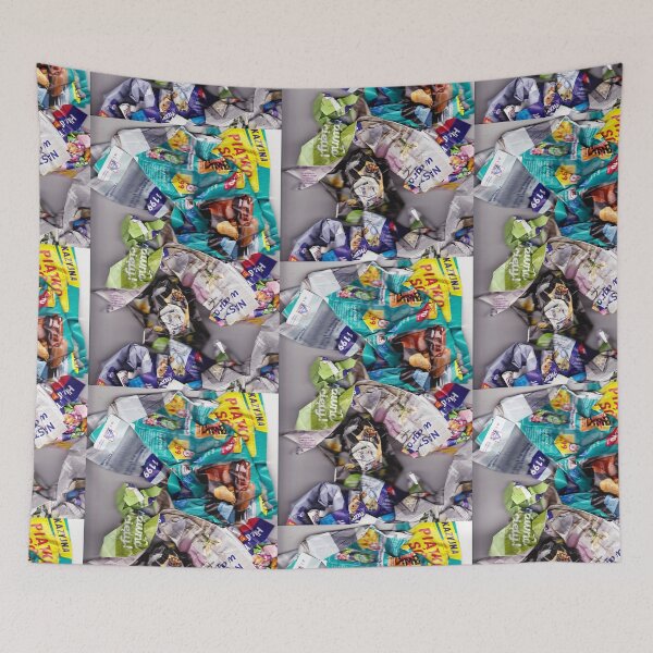Item preview, Colorful composition scanned from crumpled newspapers designed and sold by colorfulglee.
