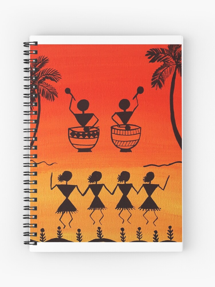 warli art on graph paper