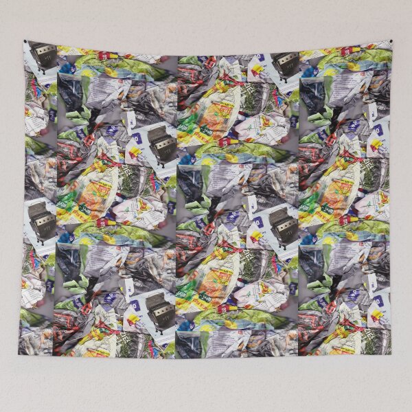 Item preview, Colorful composition scanned from crumpled newspapers designed and sold by colorfulglee.