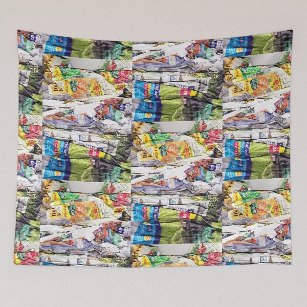 Item preview, Colorful composition scanned from crumpled newspapers designed and sold by colorfulglee.