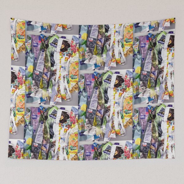 Item preview, Colorful composition scanned from crumpled newspapers designed and sold by colorfulglee.