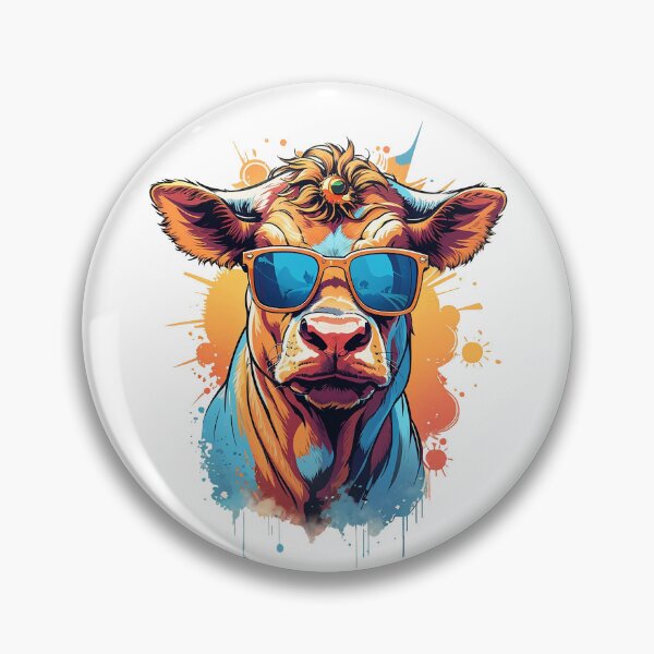 Item preview, Cool Colourful Cow in Sunglasses designed and sold by NordicBadger.