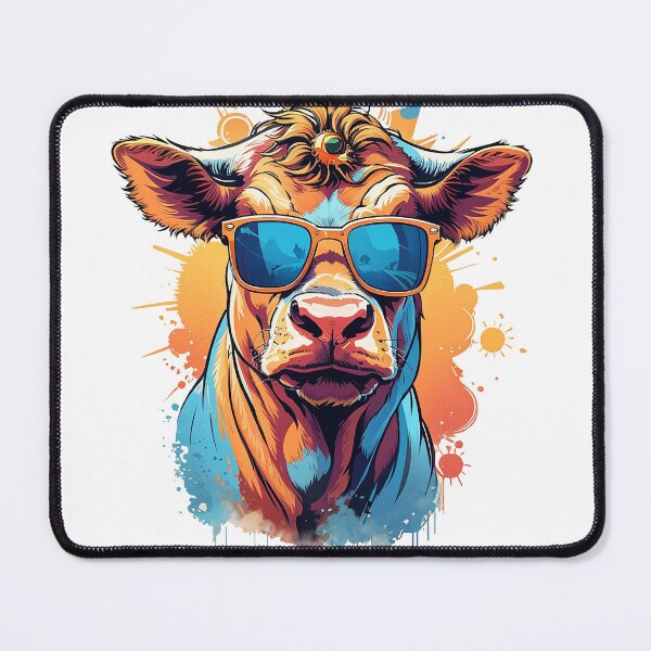 Item preview, Cool Colourful Cow in Sunglasses designed and sold by NordicBadger.