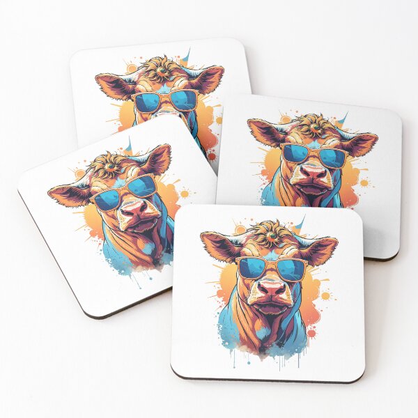 Item preview, Cool Colourful Cow in Sunglasses designed and sold by NordicBadger.