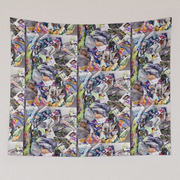 Item preview, Colorful composition scanned from crumpled newspapers designed and sold by colorfulglee.