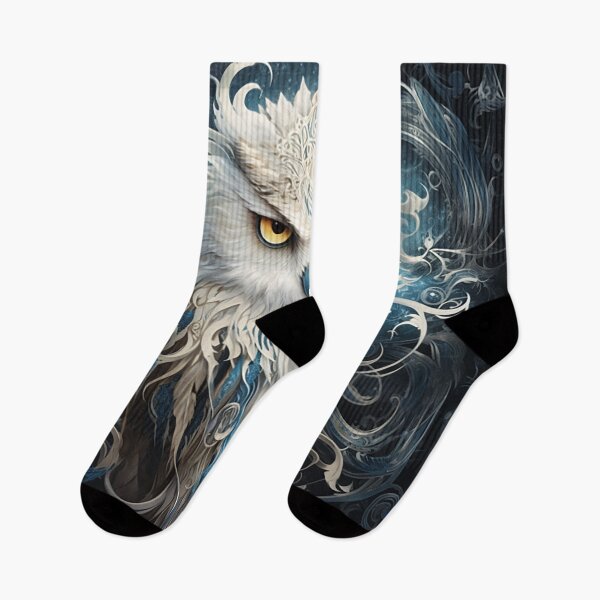 Item preview, Enchanted Guardian: Mystical Owl with Saber in Azure Realms designed and sold by PaintbrushPlace.