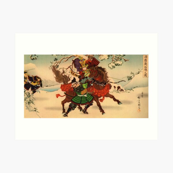 Samurai on horseback Art Print