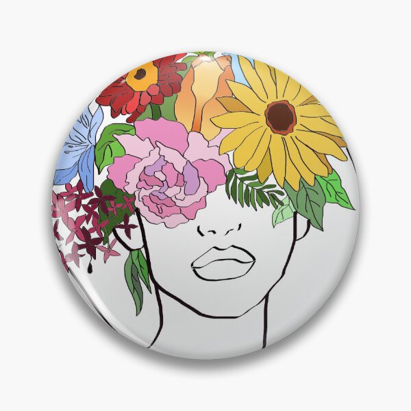 Item preview, Woman with colorful Flowers on her Head designed and sold by colorfulglee.