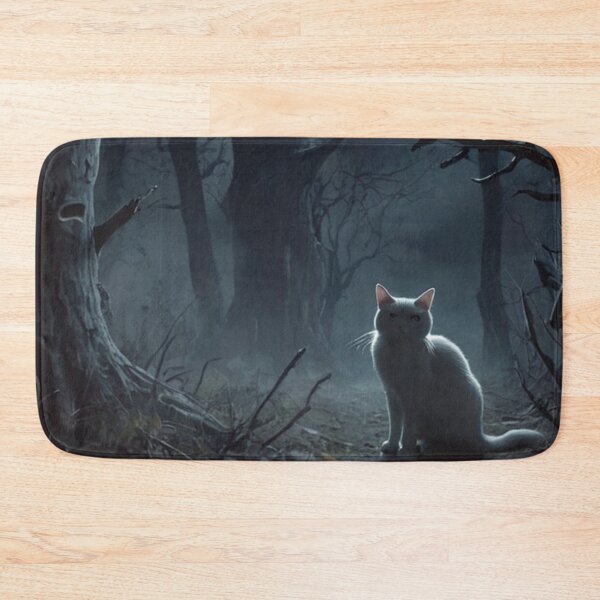 Item preview, a haunted cat in a nightmare woods designed and sold by MidknightBpaw.
