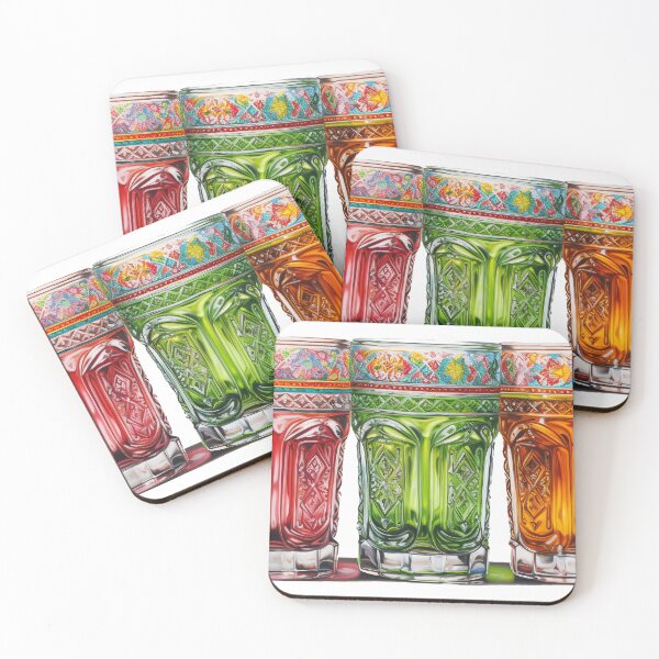 Item preview, amaadnappday_juice_glasses_pakistani_truck_art_sketch_art_paint designed and sold by Mickeymouse2023.