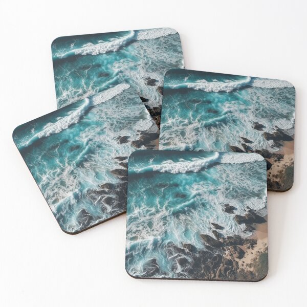 Item preview, Rough sea waves white and sandy shore of the beach designed and sold by AndrewWorld.