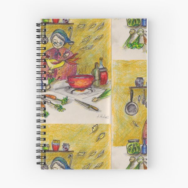 Item preview, Colorful Drawing of Grandma making Broth designed and sold by colorfulglee.
