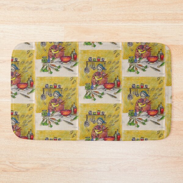 Item preview, Colorful Drawing of Grandma making Broth designed and sold by colorfulglee.