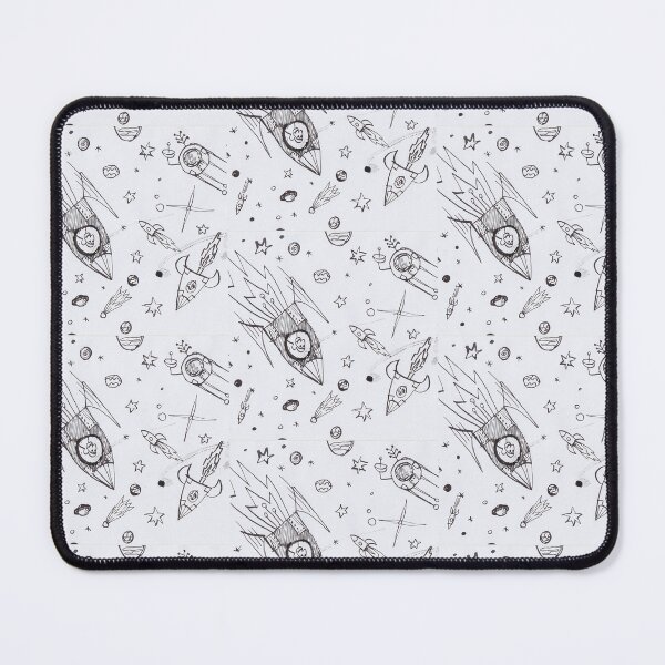 Item preview, Pen Drawing of Rockets and Stars in Space designed and sold by colorfulglee.
