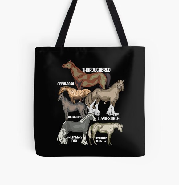 Aperçu de l'œuvre Races de chevaux équitation cadeau femmes chevaux créée et vendue par DSWShirts.