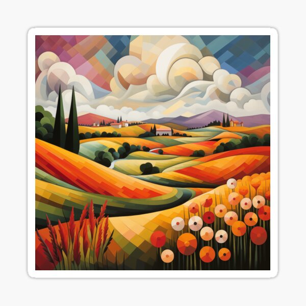 Item preview, Meadows in cubist style designed and sold by Neeraj Karkera.
