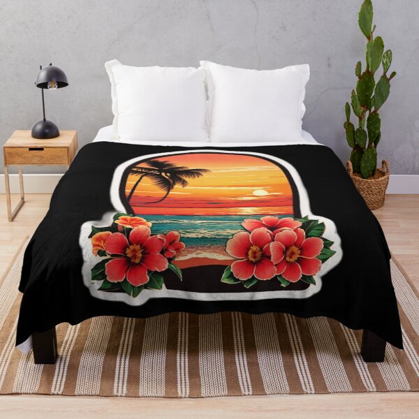 Item preview, Hawaii Sunset with Orchid Flowers and Palm Trees designed and sold by NautiChic.