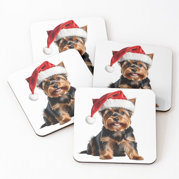 Item preview, Yorkshire Terrier with Christmas Hat designed and sold by Petalandfur.