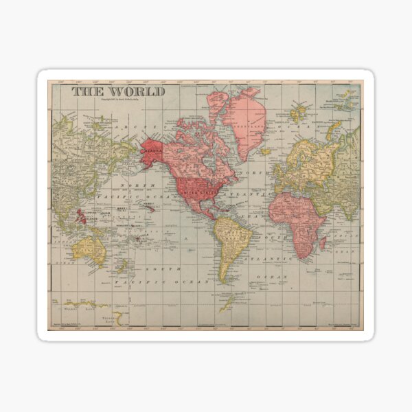 Item preview, Vintage Map of The World (1907) designed and sold by BravuraMedia.