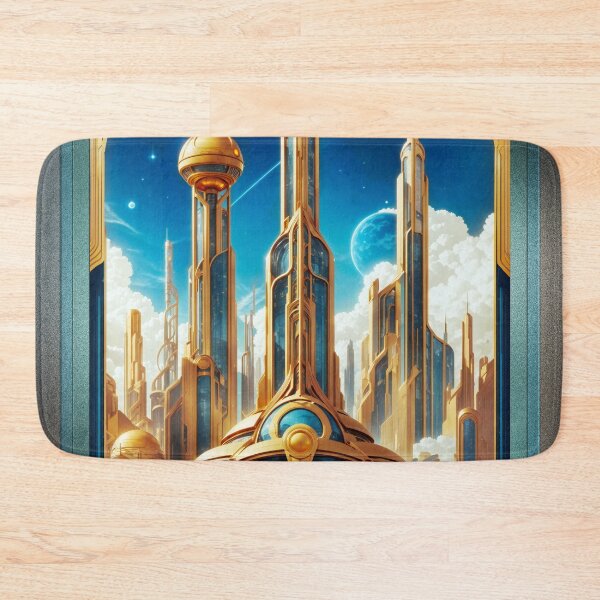Item preview, Orbison Metropolis Travel Poster Art Fantasy AI Concept Creation by Xzendor7 designed and sold by Xzendor7 Digital Art Creations.