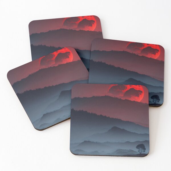 Item preview, Mysterious illumination of the red moon landscape designed and sold by M-Y-A-R-T-.