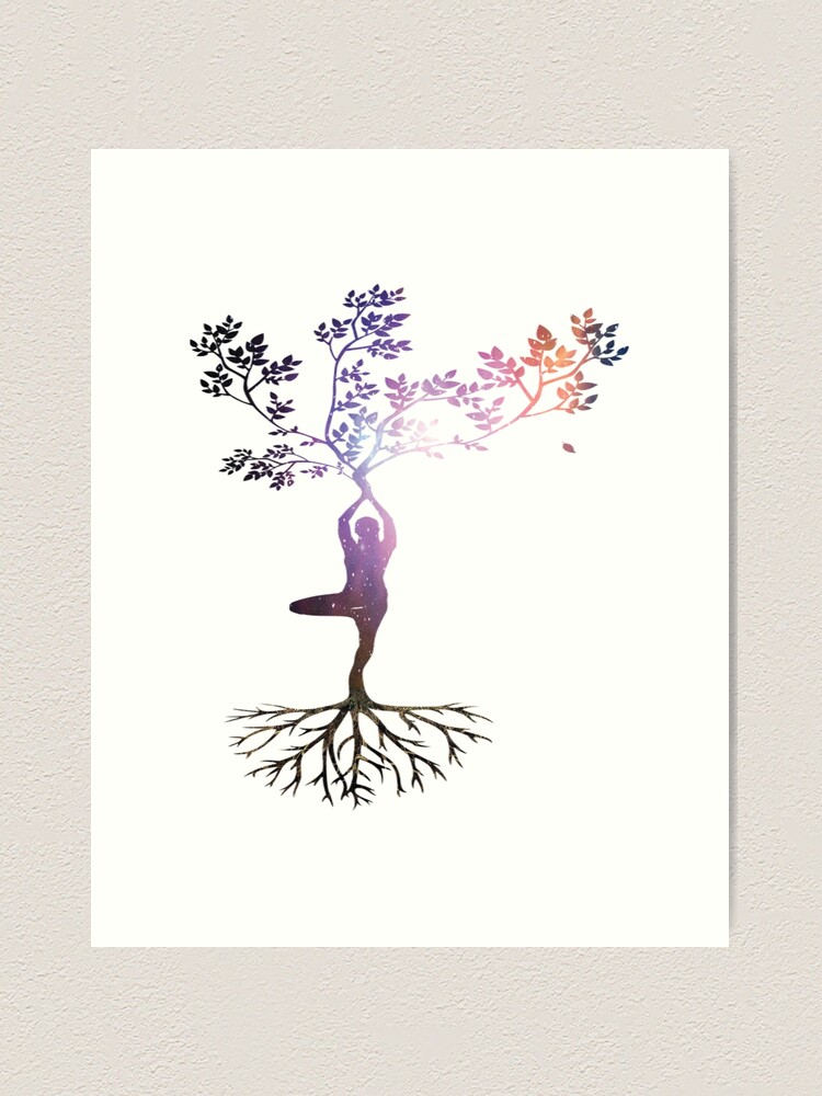 Tree portrait neutral Yoga Mat by ARTbyJWP