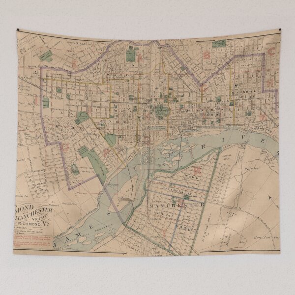 Item preview, Vintage Map of Richmond Virginia (1876) designed and sold by BravuraMedia.