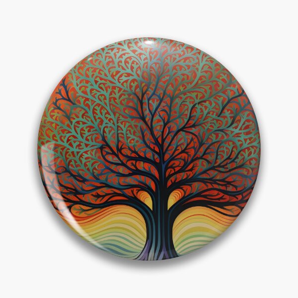 Item preview, abstract optical art colorful tree print, op art designed and sold by dcrc.