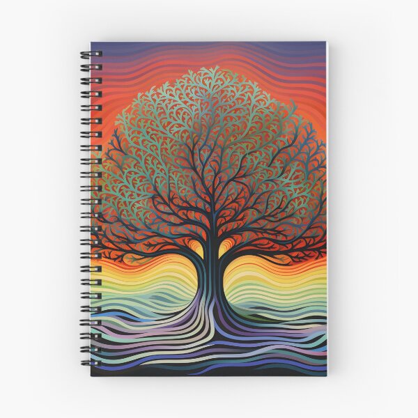 Item preview, abstract optical art colorful tree print, op art designed and sold by dcrc.