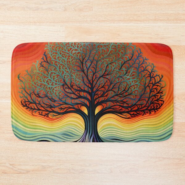 Item preview, abstract optical art colorful tree print, op art designed and sold by dcrc.
