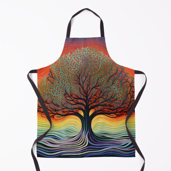 Item preview, abstract optical art colorful tree print, op art designed and sold by dcrc.