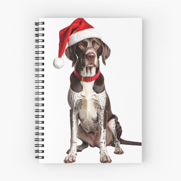 Item preview, German Shorthair Pointer with Christmas Hat designed and sold by Petalandfur.