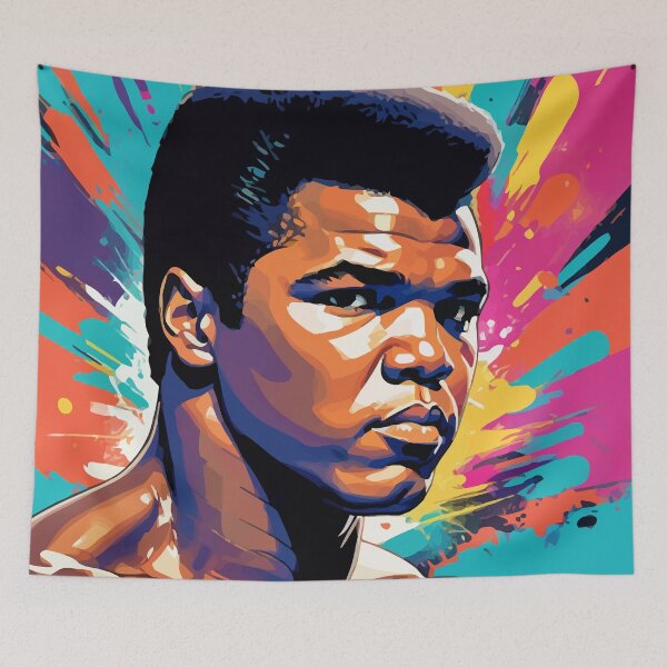Item preview, Digital portrait inspired by Mohammed Clay on pop art background designed and sold by clon-dot-net.