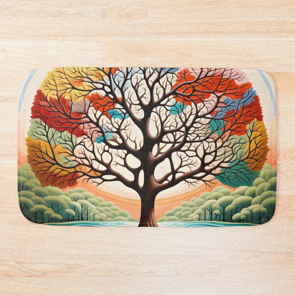 Item preview, abstract optical art colorful tree print, op art designed and sold by dcrc.