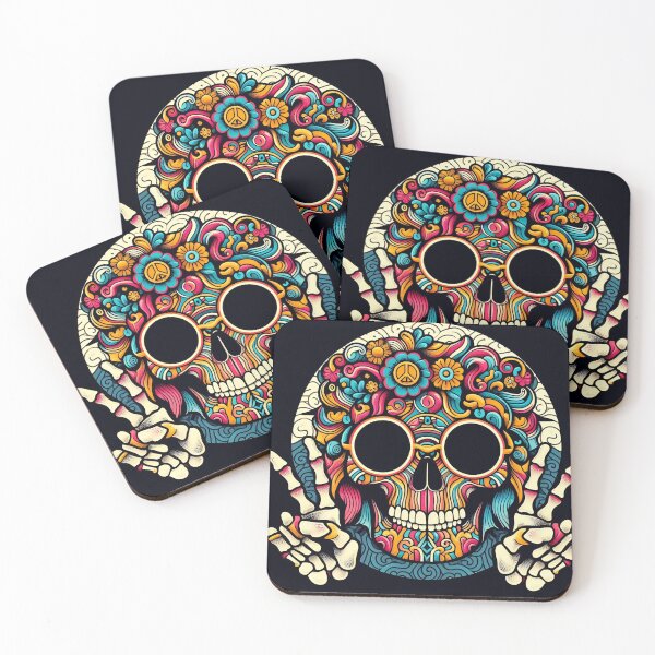 Item preview, Happy hippy skull designed and sold by CandyMS.