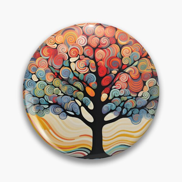 Item preview, abstract optical art colorful tree print, op art designed and sold by dcrc.