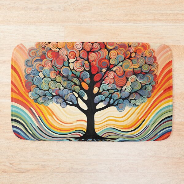 Item preview, abstract optical art colorful tree print, op art designed and sold by dcrc.