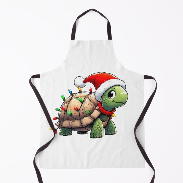 Item preview, Cute Cartoon Santa Turtle Tangled Up In Christmas Tree Lights designed and sold by Lyssarien.