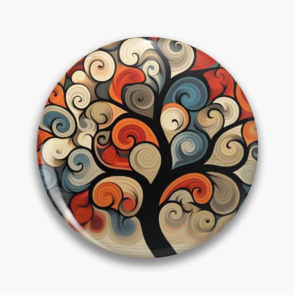 Item preview, abstract optical art colorful tree print, op art designed and sold by dcrc.