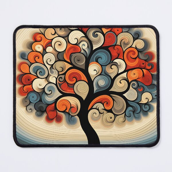 Item preview, abstract optical art colorful tree print, op art designed and sold by dcrc.
